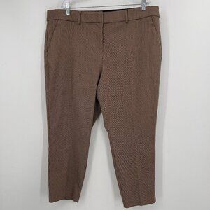 Lane Bryant  Plus Houndstooth Ankle Pants Brown Black Stretch Work Career 18